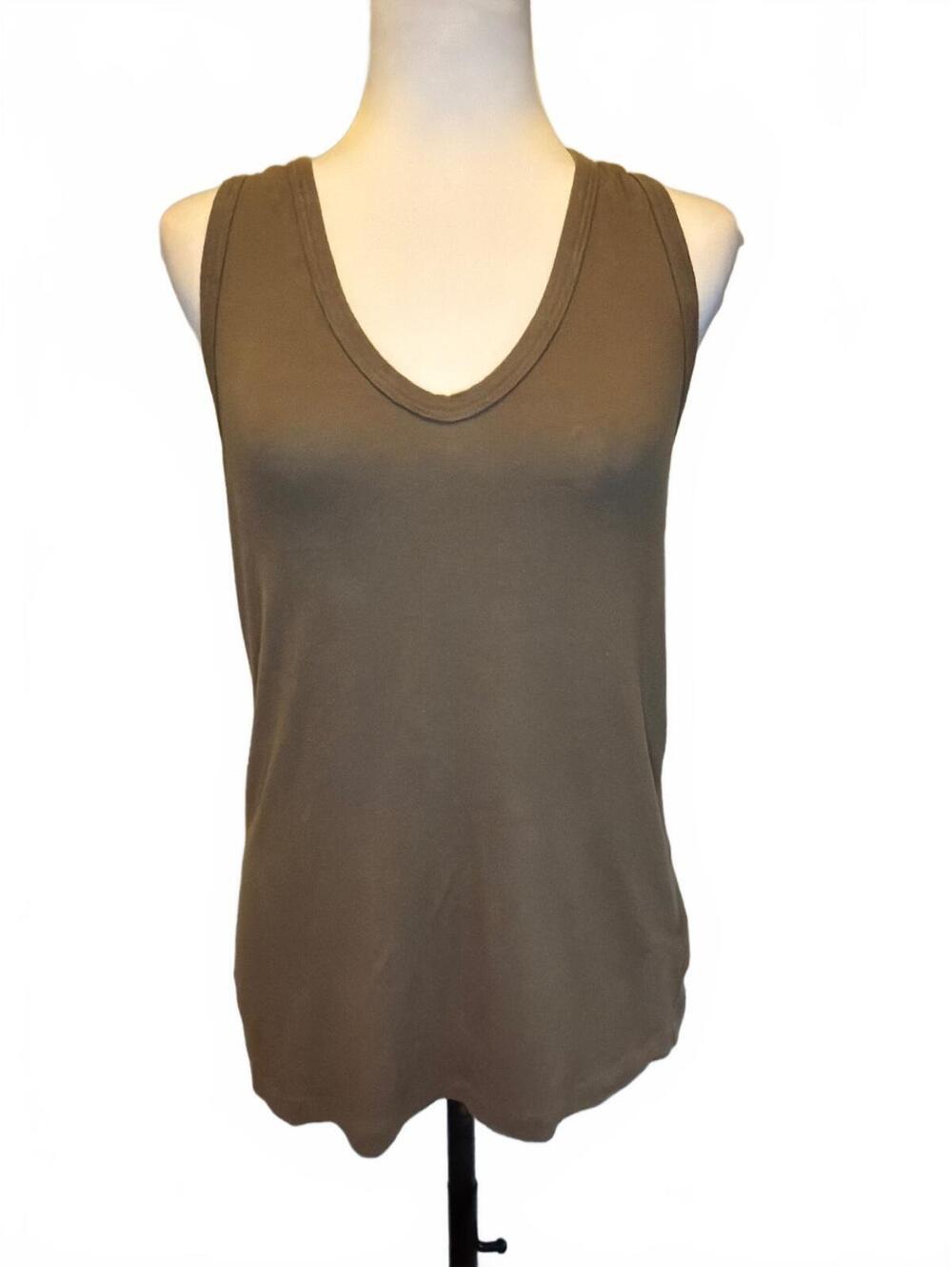 James Perse Racerback Tank 2 M Brown 90s Minimalist Grunge West Coast Earth Chic